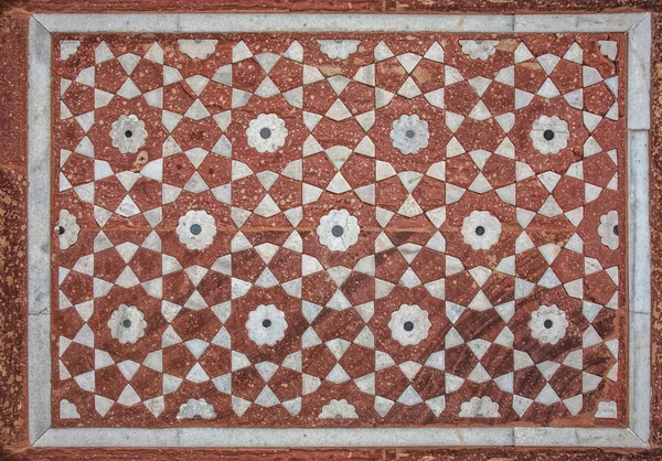 Wunderschöne Marmorschnitzereien Auf Dem Grabtempel Von Akbar Agra Indien — Stockfoto