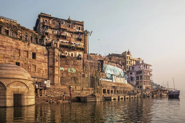 Varanasi Uttar Pradesh Indie Pohled Řeky Ganges Staré Historické Varanasi — Stock fotografie