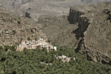Al Misfah in the Hajar Mountains, Sultanate of Oman clipart