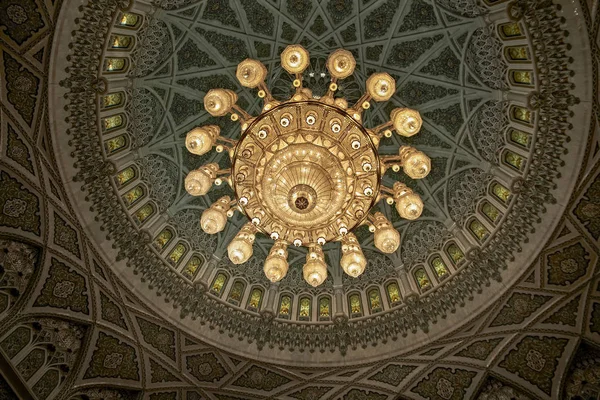 Muscat Oman Interno Del Sultano Qaboos Grande Moschea Muscat Oman — Foto Stock