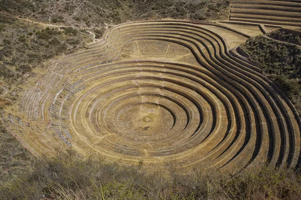 Mysterious Moray Agricultural Terraces Incas Cusco Peru — Stock Photo, Image