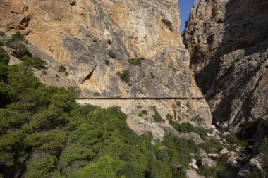 'El Caminito del Rey' (King's Little Path), birçok turist ile dünyanın en tehlikeli biri, İspanya