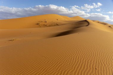 El değmemiş çöller ve kum tepeleri manzara Sunrise, Afrika