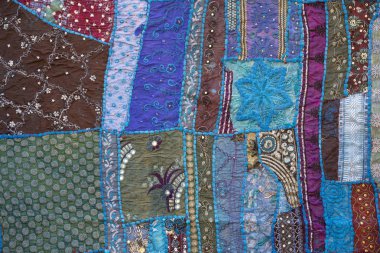 Ayrıntı patchwork halı. Hindistan kadar kapatın