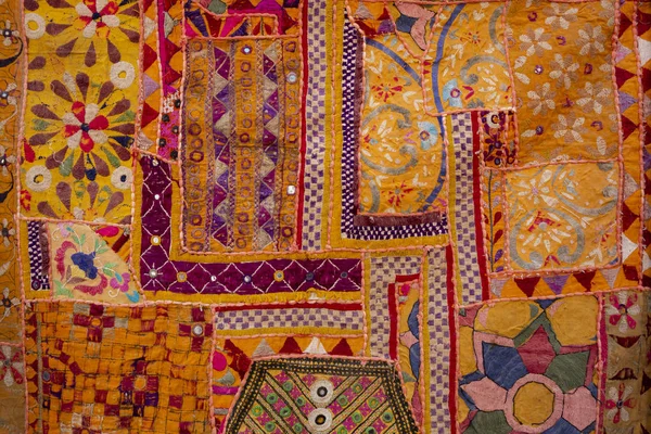 Indischer Patchwork Teppich Rajasthan Indien Asien — Stockfoto