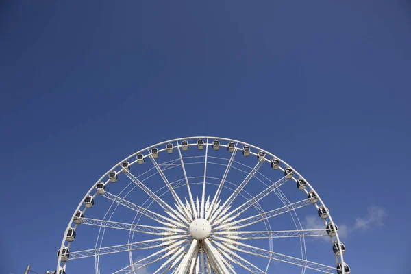 Shot Nap Még Mindig Alacsony Égen Hogy Liverpool Ferris Wheel — Stock Fotó