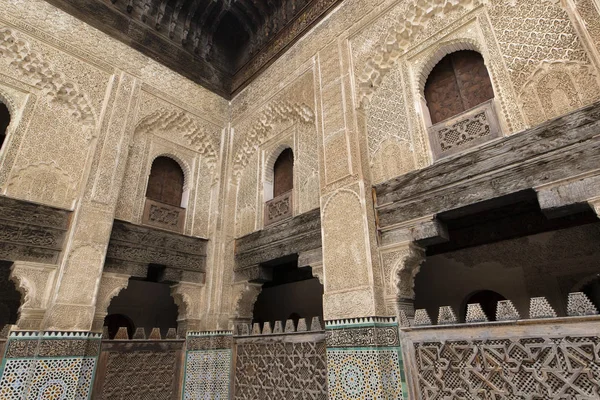 Detail Interior Madrasa Bou Inania Medersa Bouanania Acknowledged Excellent Example — Stock Photo, Image