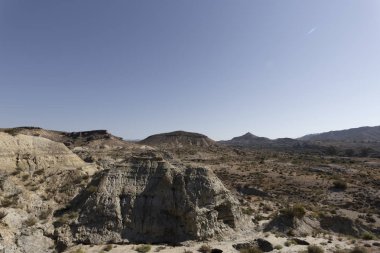 Çöl Tabernas Almeria eyaletinin İspanya, Europe görünümünü