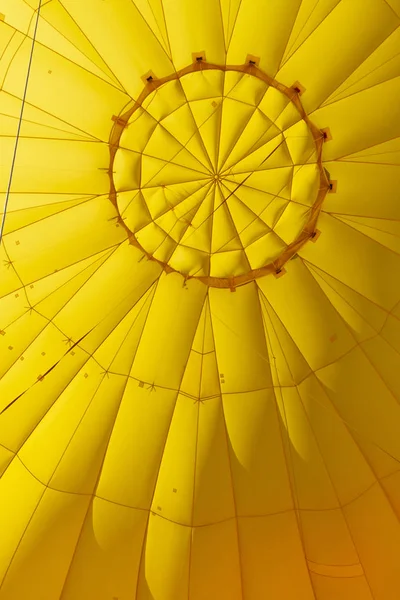 Close up of inside of colourful orange hot air balloon — Stock Photo, Image