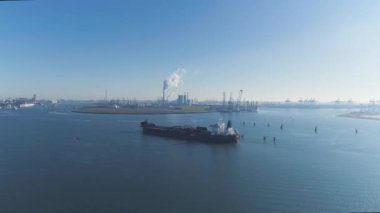 Rotterdam, Hollanda Hava görünümünü Rotterdam bağlantı noktası deniz konteyner terminali