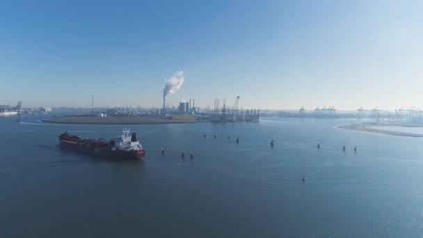 Rotterdam Holland Flygfoto Apm Containerterminal Hamnen Tweede Maasvlakte Nederländerna Det — Stockvideo