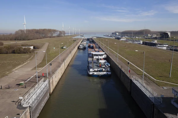 Volkerak water locks, part of the Dutch Delta Works and the larg