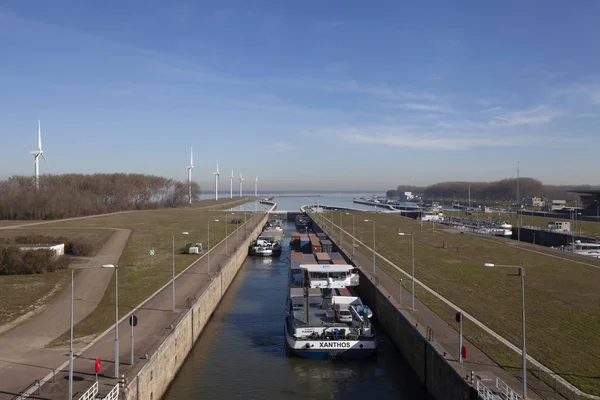 Volkerak water locks, part of the Dutch Delta Works and the larg