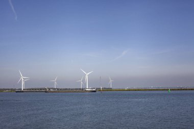 Krammersluizen Gölü Krammer. Delta wor 'dan drone fotoğrafı