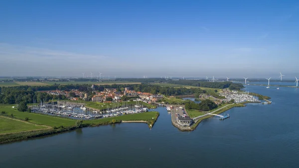 Letecký pohled na opevněné město Willemstad, Moerdijk v — Stock fotografie