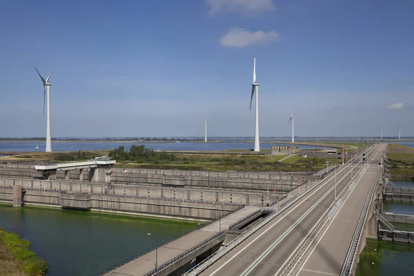 Volkeraksluizen lake krammer. Drone photograpy from the delta wo — Stock Photo, Image