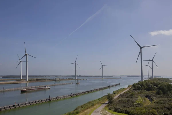 Volkeraksluizen lake krammer. Drone photograpy from the delta wo — Stock Photo, Image