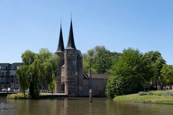 Portão Oriental Oostpoort Delft Exemplo Arquitetura Gótica Norte Europa Foi — Fotografia de Stock