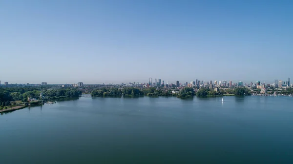 Widok Panoramę Rotterdamu Widzianą Kralingse Bos Holandii — Zdjęcie stockowe