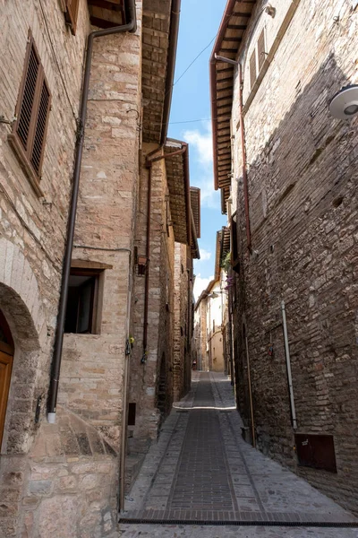 Típica Calle Italiana Una Pequeña Ciudad Provincial Toscana Italia Europa —  Fotos de Stock
