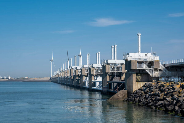watermanagement. storm barrier Neeltje Jans in the netherlands