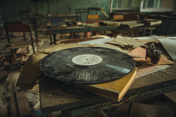Chornobyl exclusion zone. Radioactive zone in Pripyat city - abandoned ghost town. Chernobyl history of catastrophe. Lost place in Ukraine, SSSR