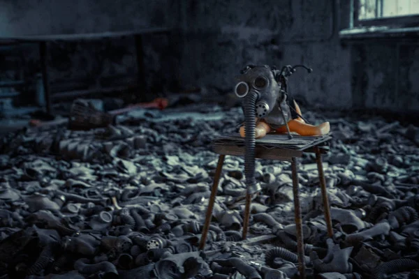 Зона отчуждения Чернобыля. Радиоактивная зона в городе Припяти - заброшенный город-призрак. Чернобыльская история катастрофы. Место в Украине, УССР — стоковое фото