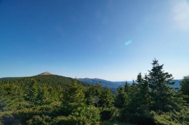 Peyzaj Mount Hoverla en yüksek Ukrayna Karpat Dağları, Chornohora dağıdır
