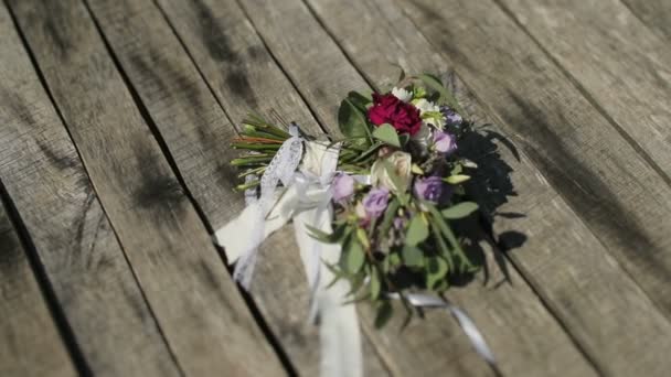 Brides beautifu wedding bouquet — Stock Video