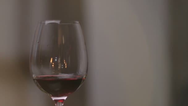 En droppe vin faller i glaset — Stockvideo