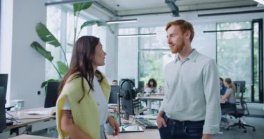 İşyerinde boş zamanlarında birbirleriyle konuşan melez işçiler. Güzel bir kadın iş günlerinde komik durumlarla ilgili hikayeler anlatıyor. Adam gülümsüyor ve iş arkadaşına beşlik çakıyor..