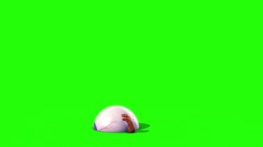 Canavar göz adam bak yan yeşil ekran açık 3d render animasyonlar