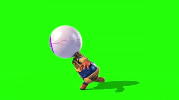 Mostro Occhio Uomo Runcycle Green Screen Side Renderings Animazioni — Video Stock