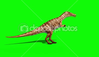 Baryonyx dinozorlar yan yeşil ekran 3d render animasyon Jurassic döngü saldırı