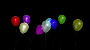 Balonlar Bebek Partisi Model 7 Alpha Mat 3d Rendering Animasyon