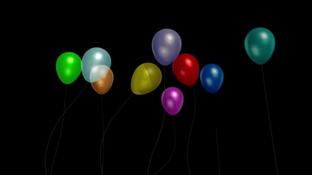 Ballonnen Baby Party Model Alpha Matte Rendering Animatie — Stockvideo