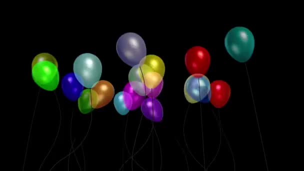 Ballons Baby Party Modell Alpha Matte Rendering Animation — Stockvideo