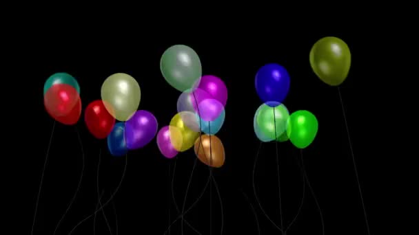 Ballons Baby Party Modèle Alpha Matte Animation Rendu — Video