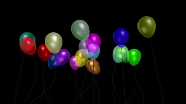 Palloncini Baby Party Modello Alpha Matte Rendering Animazione — Video Stock