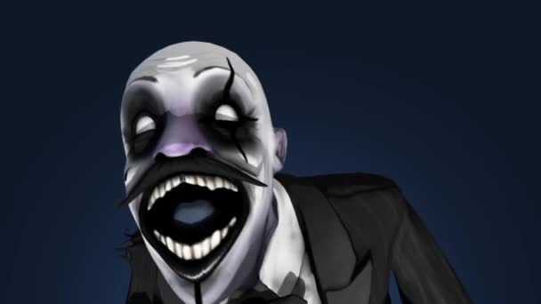Halloween Clown Jumpscare Фоновый Хоррор Rendering Animation — стоковое видео