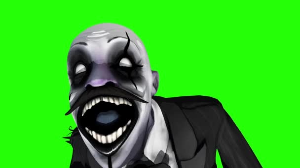 Halloween Clown Jumpscare Green Screen Horreur Animation Rendu — Video