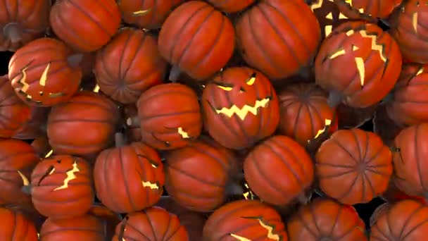 Halloween Transitions Pumpkin Alpha Matte Rendering Animation — Stock Video