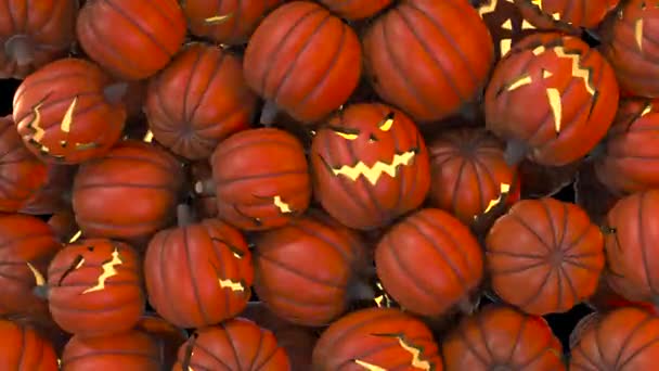 Halloween Transitions Pumpkin Alpha Matte Rendering Animation Stock Video