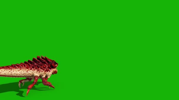 Dragon Bug Green Screen Halloween Monster Walks Back Rendering Animation Video Clip