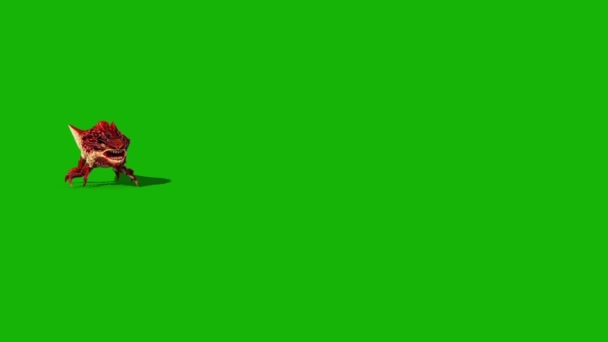 Dragon Bug Green Screen Halloween Monster Walks Front Rendering Animation Stock Footage