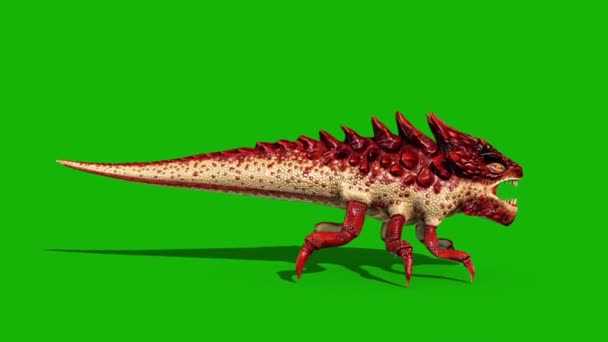 Dragon Bug Zielony Ekran Halloween Monster Die Side Rendering Animacja — Wideo stockowe