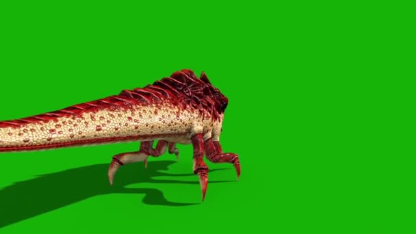 Dragão Bug Tela Verde Halloween Monstro Die Back Rendering Animação — Vídeo de Stock