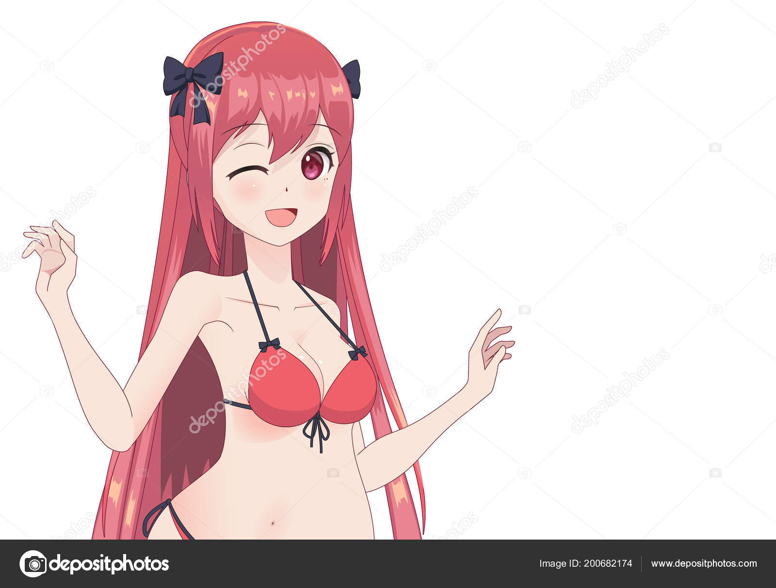 Belle Anime Manga Fille En Bikini Image Vectorielle Apoev
