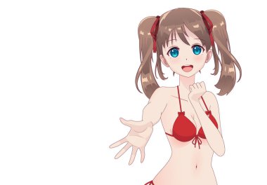 Güzel anime manga kız bikini