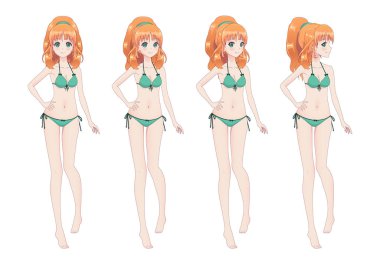 Güzel anime manga kız bikini